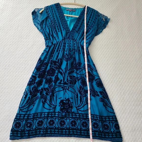 Hale Bob Velvet Print Silk Blend Dress Size X-Small - Picture 5 of 16